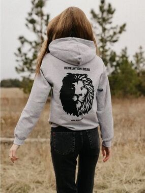 Women's Light Gray 'The King Is Coming' Christian Pullover Hoodie